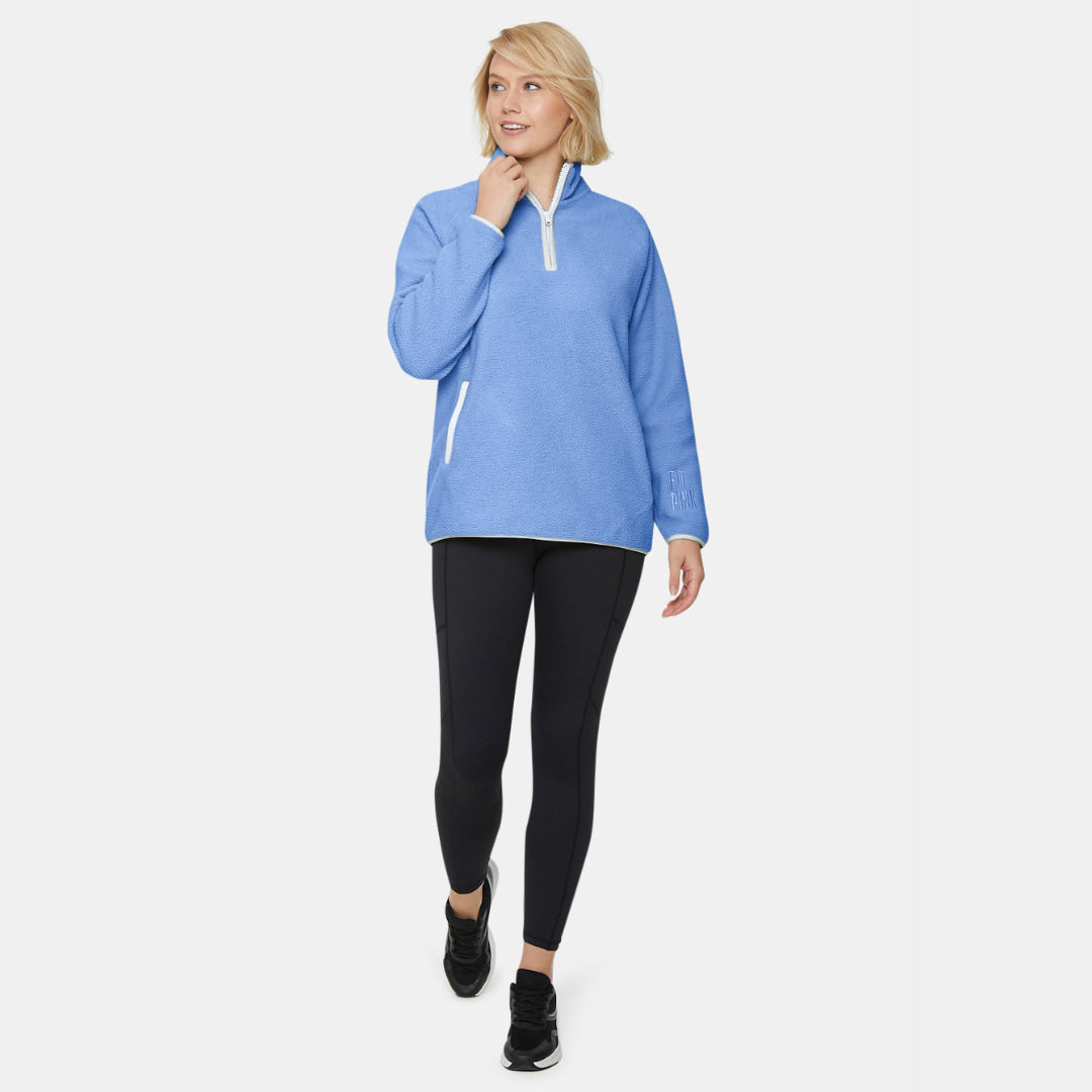 Pocket Fleece - Brilliant Blue & Cream