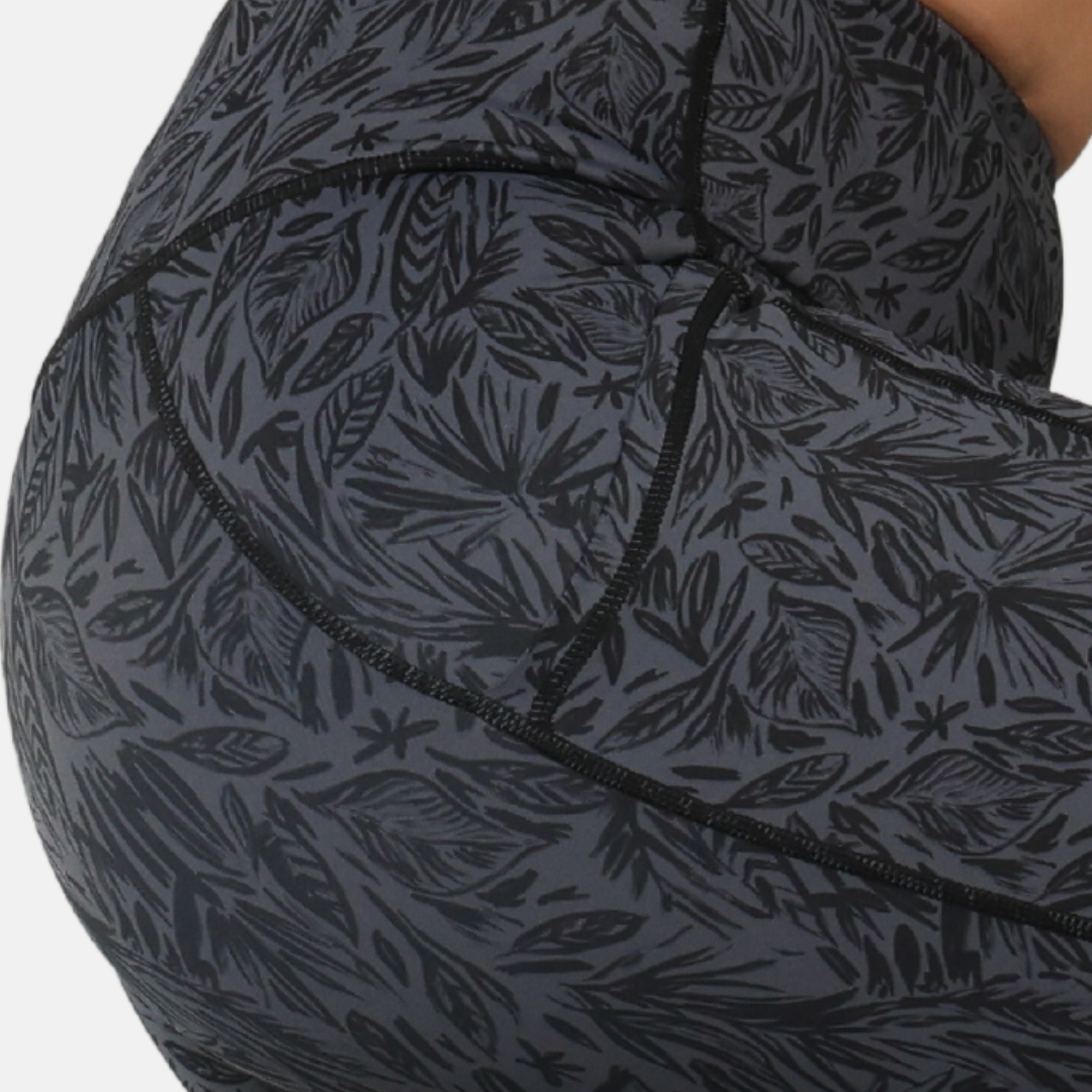 Elevate 8” Gym Shorts - Abstract Grey Leaf