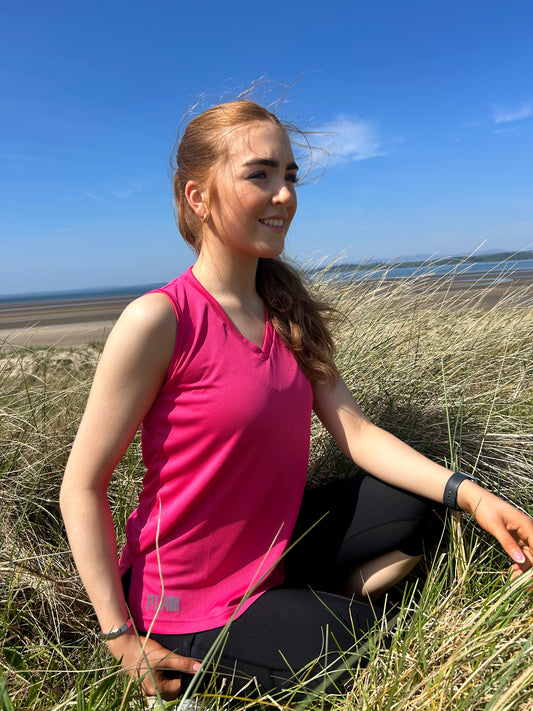 Lightweight Sports Vest V-Neck Pink