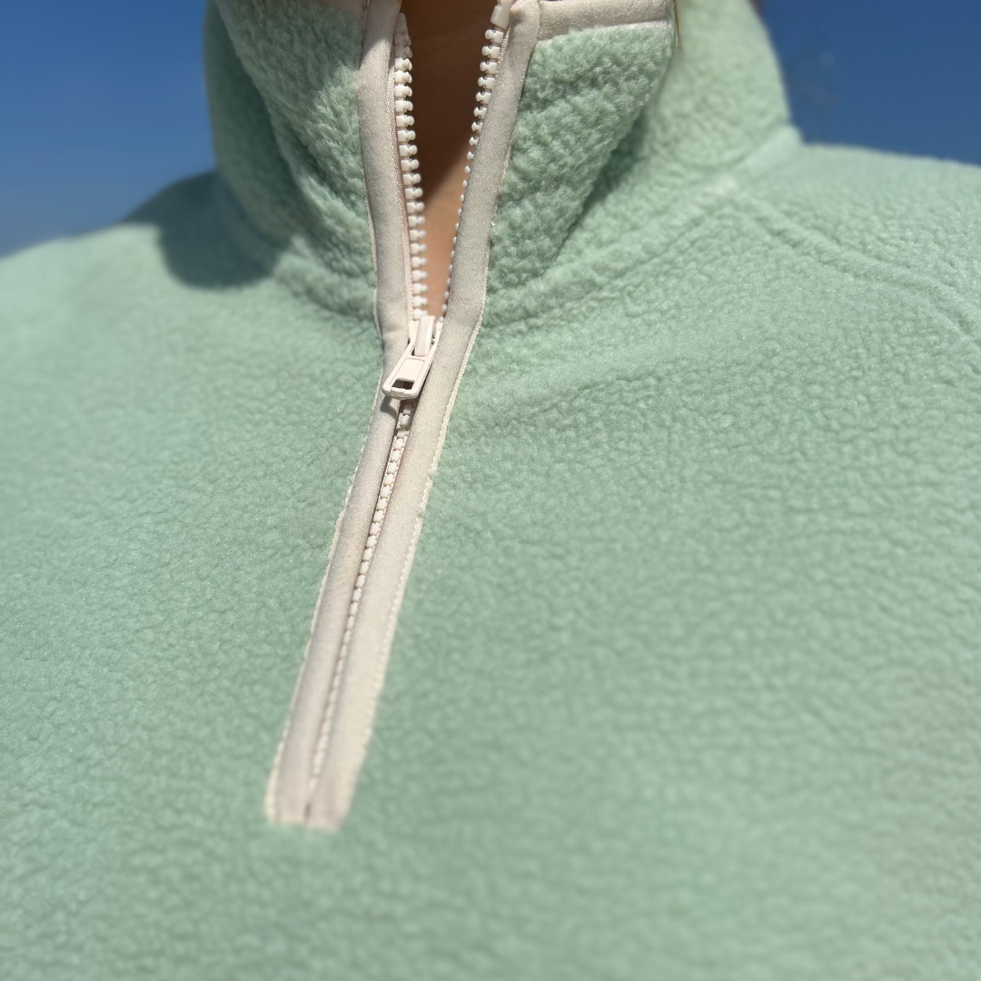 Pocket Fleece - Sage & Cream