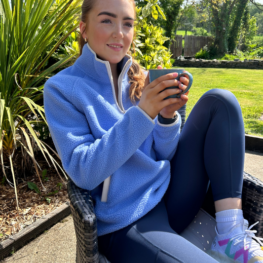 Pocket Fleece - Brilliant Blue & Cream