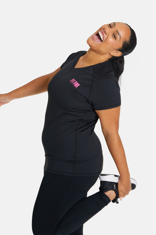 FitPink Active T-Shirt Black SIZE 6