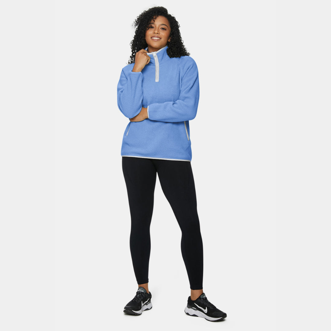 Pocket Fleece - Brilliant Blue & Cream
