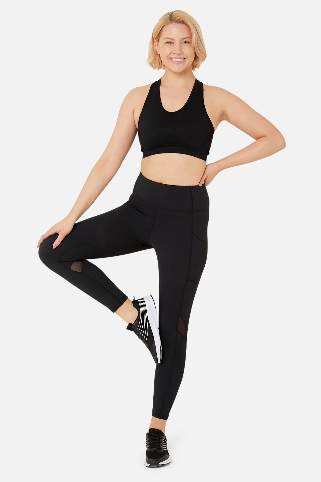 Women Anticellulite Set Yoga Crop Top Gym Leggings Bra Jacket Neon Green UK  | eBay
