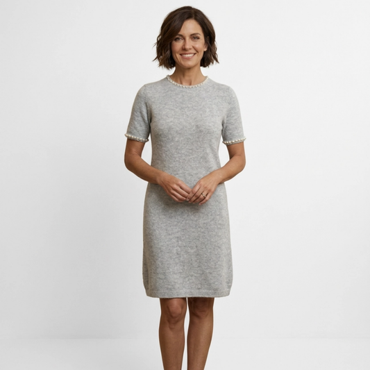 Grey Pearl Shift Dress