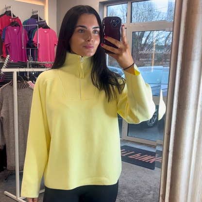 Lemon/Grey Half Zip Knit