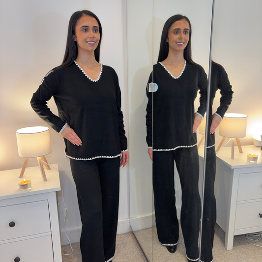 Black Scallop Edge Co-Ord