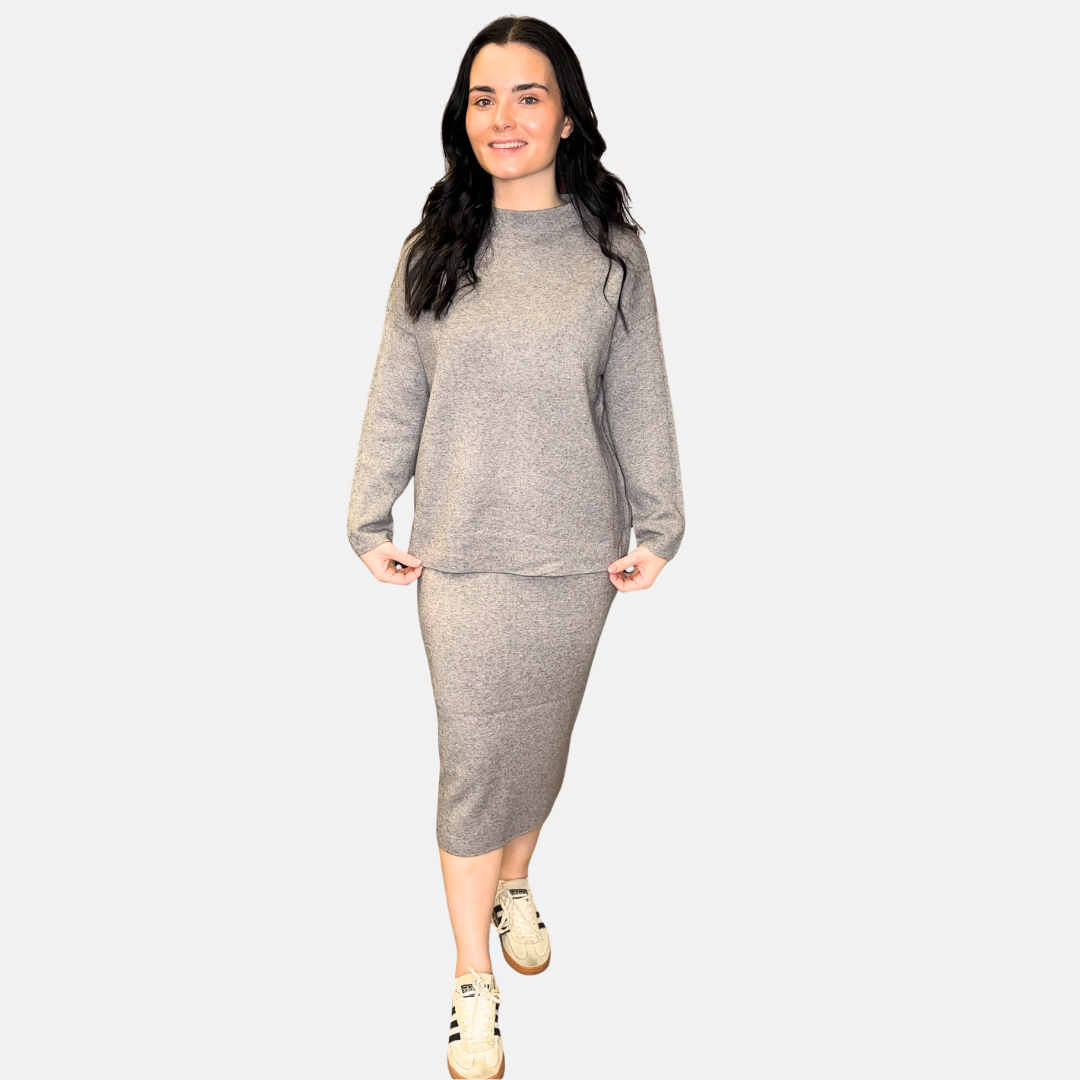 Grey Knit 2 Piece Set