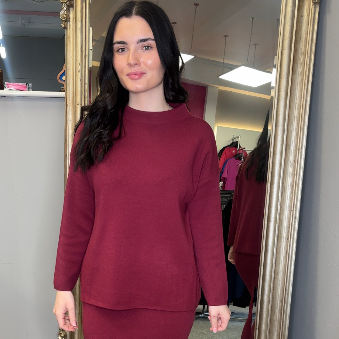 Burgundy Knit 2 Piece Set