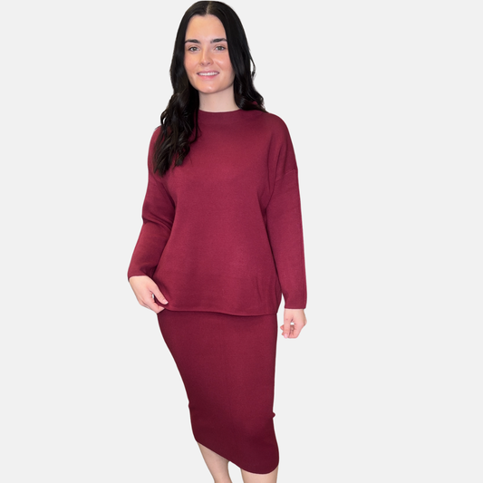 Burgundy Knit 2 Piece Set