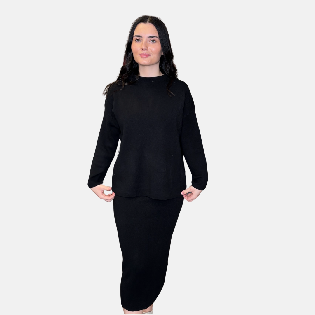 Black Knit 2 Piece Set