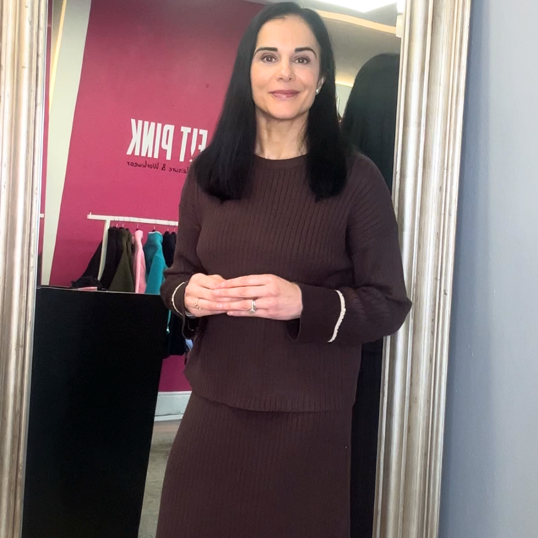 Brown Ribbed 2 Piece Set