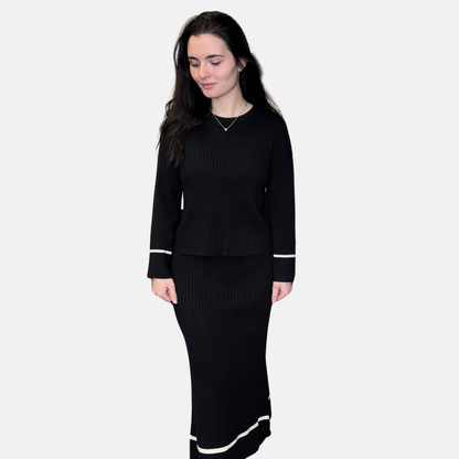 Black Ribbed 2 Piece Set