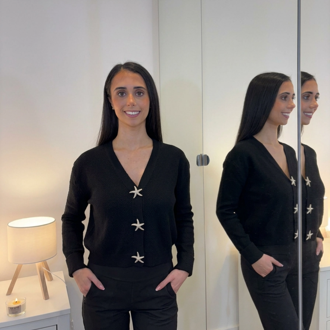 Black Starfish Detail Cardigan