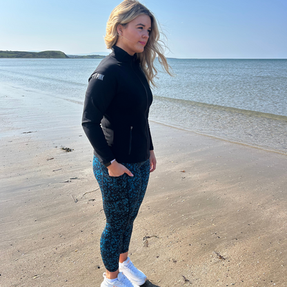 Elevate Gym Leggings - Teal Black Animal