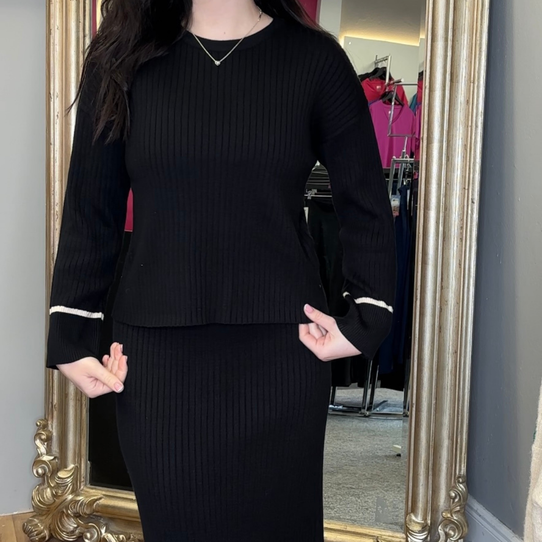 Black Ribbed 2 Piece Set