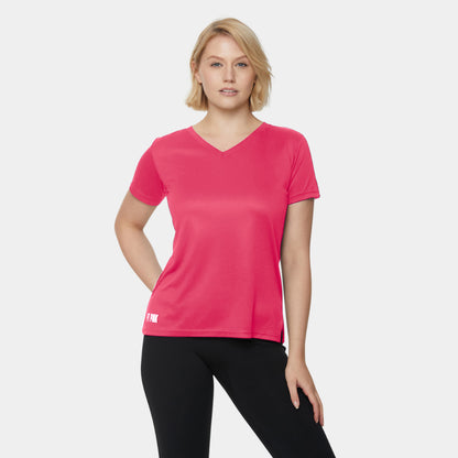 Lightweight Sports T-Shirt V-Neck Pink